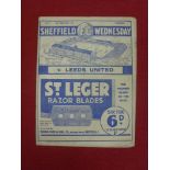 1935/36 Sheffield Wednesday v Leeds Utd, a programme from the game played on 29/02/1936, creased