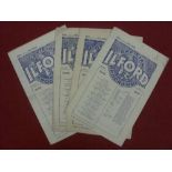 1946/47 Ilford, a collection of 5 home football programmes, Woking, Leytonstone, Dulwich Hamlet,