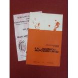 1968/69 Manchester Utd, a pair of away football programmes in the European Cup, 27/11/68 Anderlecht,