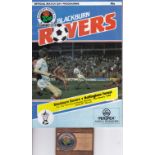 BLACKBURN ROVERS A boxed Blackburn Rovers medal awarded to Man Of The Match Terry Gennoe v.