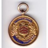 MEDAL-GLOUCESTERSHIRE FA 1935 Gold hall-marked medal with case awarded to a player from St Pauls