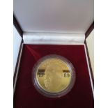 SCOTLAND V ENGLAND 1989 A boxed and cased gold hallmarked 26 gram commemorative coin / medal with