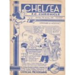 CHELSEA _ ARSENAL 1939 Chelsea home programme v Arsenal, 7/1/1939, FA Cup, piece torn off bottom