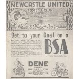 NEWCASTLE - PORT VALE 1936 Newcastle home programme v Port Vale, 5/2/1936, midweek game due to