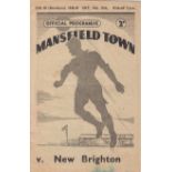 MANSFIELD - NEW BRIGHTON 49 Mansfield home programme v New Brighton, 12/2/49, fold, blue ink