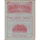 ASTON VILLA 1911 Aston Villa home programme v Everton, 23/9/11, ex bound volume, nicks and small