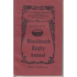 BLACKHEATH RUGBY UNION Blackheath Rugby Annual 1929/30, very slight wear on the spine. Generally