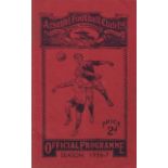 ARSENAL - MAN UTD 1937 Arsenal home programme v Manchester United 6/2/1937, slight fold, light