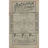 ROTHERHAM COUNTY - HALIFAX 1915 Rotherham County home programme v Halifax Town, 2/1/1915, Midland