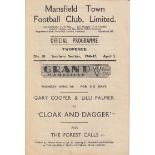 MANSFIELD - NORTHAMPTON 47 Mansfield home programme v Northampton, 5/4/47. Good