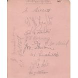 SOUTHAMPTON 1934-35 Autograph album page containing 11 pencil signatures of Southampton 1934-35