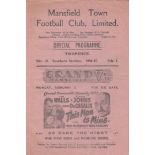 MANSFIELD - SOUTHEND 46-7 Mansfield home programme v Southend, 1/2/47, slight creasing.. Southend