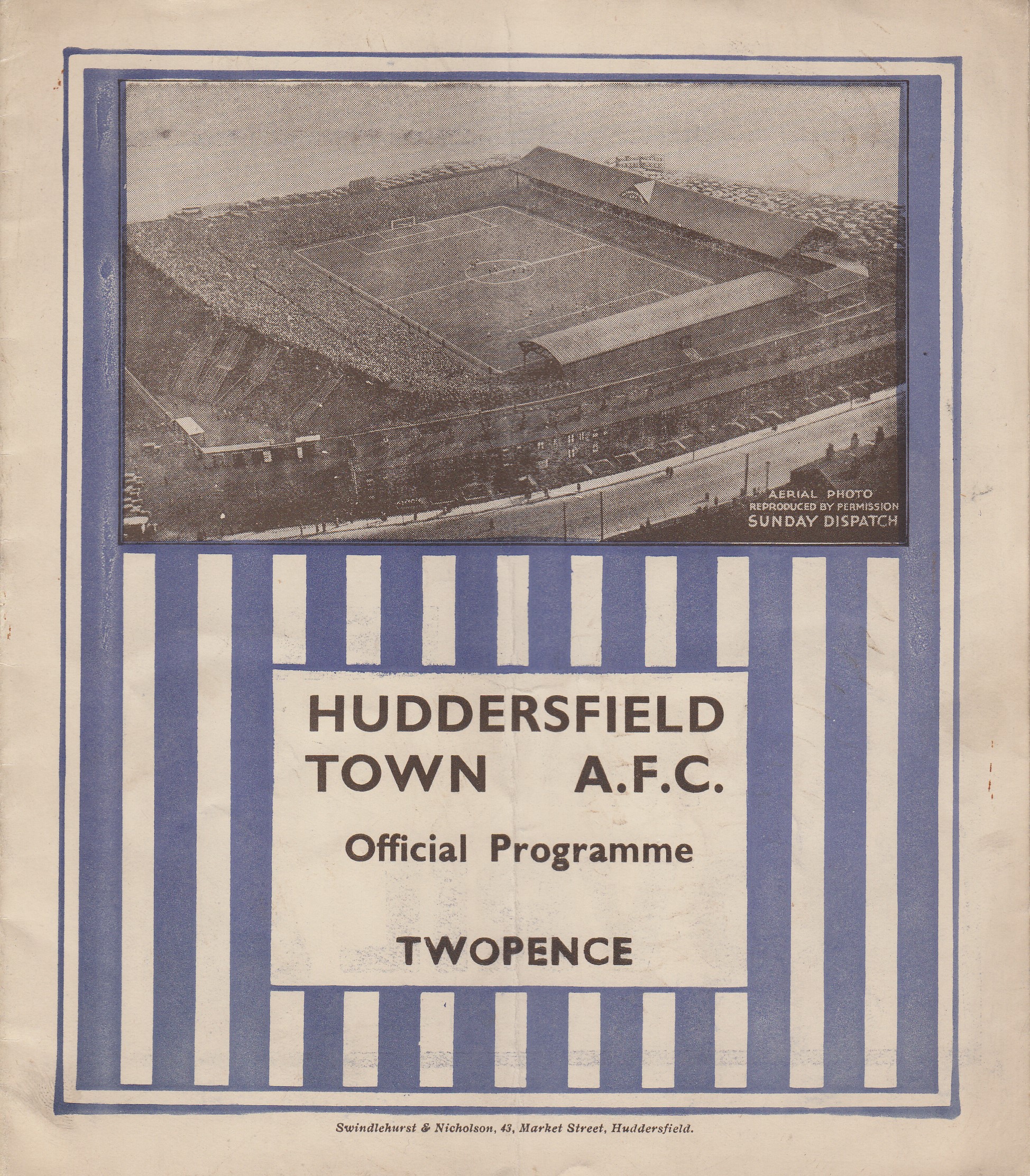 HUDDERSFIELD - BIRMINGHAM 1935 Huddersfield home programme v Birmingham, 27/4/1935, slight fold, - Image 2 of 2