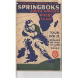 SOUTH AFRICA RUGBY Illustrated Souvenir Springboks Tour 64 page brochure 1931/2 of England,