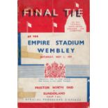 1937 FA CUP FINAL Official programme for Preston North End v Sunderland. Tape at spine with small