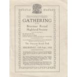 HIGHLAND GAMES 1928 Programme for the event at The Princess Royal Park 13/9/1928 under the Gathering