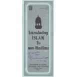 MUHAMMAD ALI AUTOGRAPH A fold-out pamphlet Introducing Islam to non-Muslims. On the front Ali has