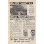 STOCKPORT - MANSFIELD 48 Stockport home programme v Mansfield, 17/4/48, fold, four page issue.