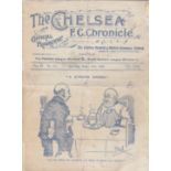 CHELSEA - MAN UTD 1909 Chelsea home programme v Manchester United, 13/3/1909, eight page fold out