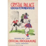 CRYSTAL PALACE - MANSFIELD 1938 Crystal Palace home programme v Mansfield, 2/4/1938. Palace won 4-0.