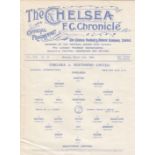 CHELSEA / SOUTHEND Single sheet programmes Chelsea Reserves v Southend Reserves, 24 Mar 1924. Ex