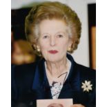 MARGARET THATCHER AUTOGRAPH A 10" x 8" colour portrait photograph hand signed in black marker pen by