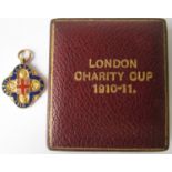 LONDON CHARITY CUP MEDAL 1910-11 Gold and enamel hallmarked medal awarded to George Shipley in