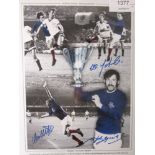 SIGNED RANGERS 1972 Colorized 16” x 12” photo, showing a montage of images relating to Rangers