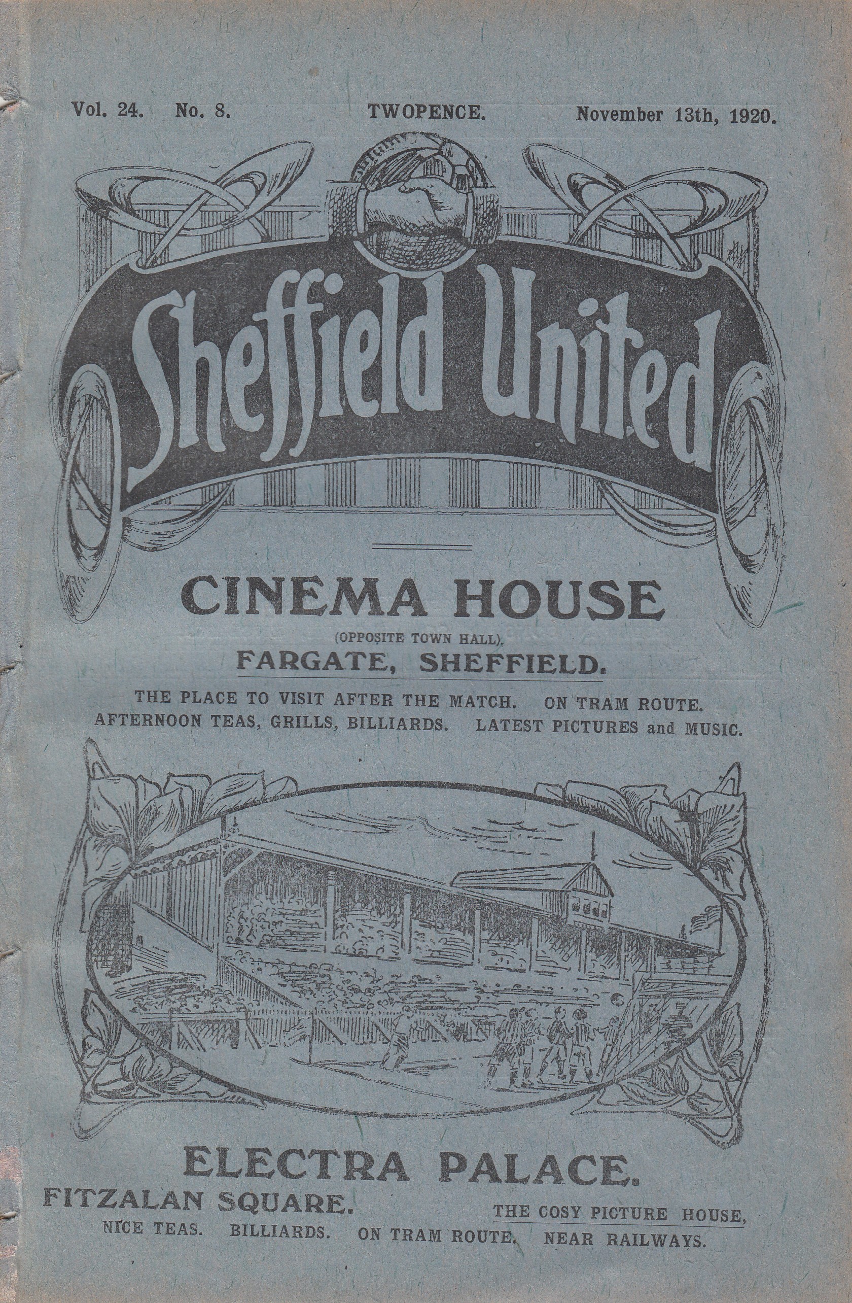 SHEF UTD - MAN UTD 1920 Sheffield United home programme v Manchester United, 13/11/1920, 16 page - Image 2 of 2