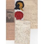 JAMES WILSON -RANGERS - ST BERNARDS Six items relating to James Wilson, rare correspondence and