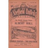 SHEFFIELD UNITED - MAN UTD 1926 Sheffield United home programme v Manchester United, 24/4/1926, ex