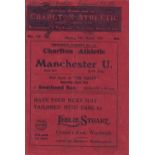 CHARLTON - MAN UTD 1932 Charlton home programme v Manchester United, 28/3/1932, Easter Monday,