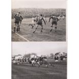 RUGBY UNION Four press photographs , 8" x 6" , showing action from games including Wales v