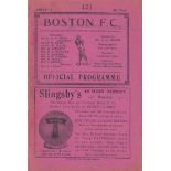 BOSTON - SUTTON TOWN 1925 Boston FC home programme V Sutton Town, 2/5/1925, Midland League, (