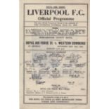 RAF - WESTERN COMMAND 44 Single sheet Liverpool programme, Royal Air Force XI v Western Command at