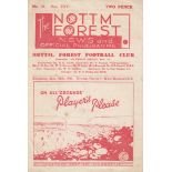 NOTTM FOREST 4 Page programme Nottingham Forest v West Bromwich Albion March 30th 1946. Some ageing.