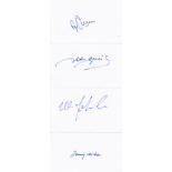 SIGNED RANGERS Eleven 5” x 3” index cards, individually signed in fine blue marker by rangers 1972