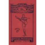 ARSENAL - MAN UTD 1939 Arsenal home programme v Manchester United, 15/4/1939, pencil score,