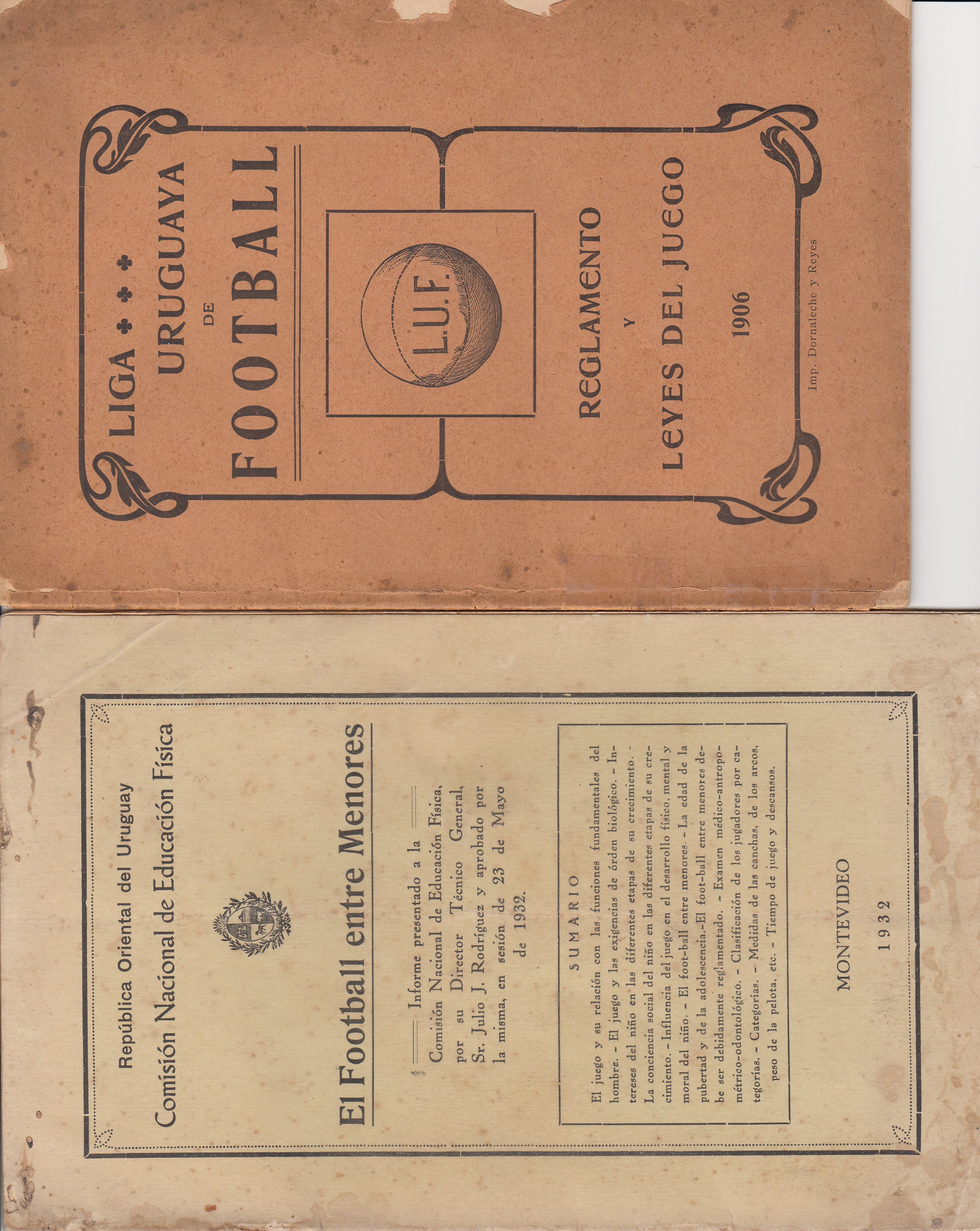 URUGUAY FOOTBALL 1906 Scarce booklet Liga Uruguaya de Football, Reglamento y Leyes del Juego 1906.