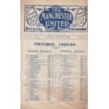 MANCHESTER UTD- STOKE CITY 1924 Manchester United home programme v Stoke, 29/3/1924, eight page