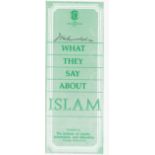 MUHAMMAD ALI AUTOGRAPH A fold-out pamphlet What They Say About Islam signed on the front by Ali.