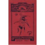 ARSENAL - MAN UTD 36-37 Arsenal home programme v Manchester United, 30/1/1937, FA Cup, pencil score,