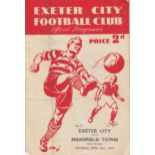 EXETER - MANSFIELD 47 Exeter home programme v Mansfield, 26/4/47, a 1-0 defeat for Mansfield,