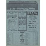 READING - NOTTS COUNTY 1937 Reading home programme v Notts County, 18/9/1937, slight fold, no