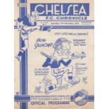 CHELSEA Chelsea home programme v Reading 11th November 1939. 4 Pager NOT Ex Bound Volume with