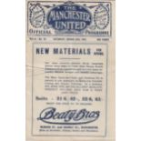 MANCHESTER UTD - ASTON VILLA 1914 Manchester United home programme v Aston Villa, 14/3/1914,