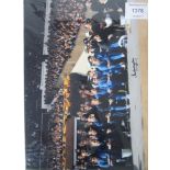 SIGNED - ENGLAND Six signed photos – all 16” x 12”, showing iconic images of players from the