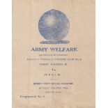 WARTIME - INDIA Scarce programme, Tommy Walkers XI v RAF XI, 10/2/46 at Rawalpindi, four page