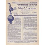 SPURS /HIBS 4 Page programme Tottenham v Hibernians Friendly 1st May 1950. Small tears with some