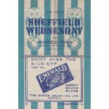 SHEF WED - MANSFIELD 44 Sheffield Wed home programme v Mansfield, 14/10/44, rather an astonishing